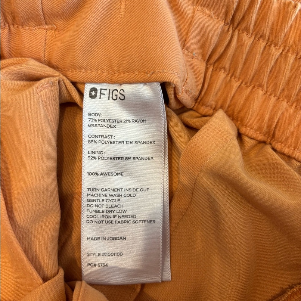 Figs- Shaka Orange- High Rise Relaxed Uman Joggers- Size Medium - Picture 3 of 3